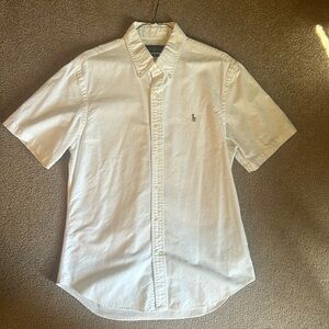White Polo Ralph Lauren Short Sleeve Button up Size Large Slim Fit